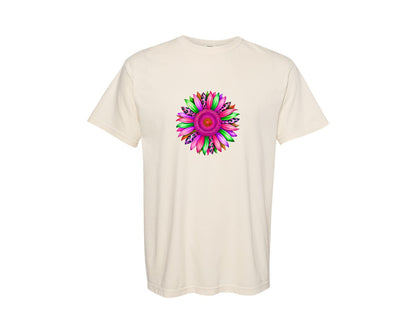 brand:Comfort Colors|color:Ivory|Leopard Print Western Sunflower Boho Graphic T-Shirt