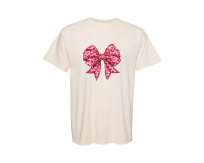 brand:Comfort Colors|color:Ivory|Valentines Day Heart Coquette Bow 21 Graphic T-Shirt