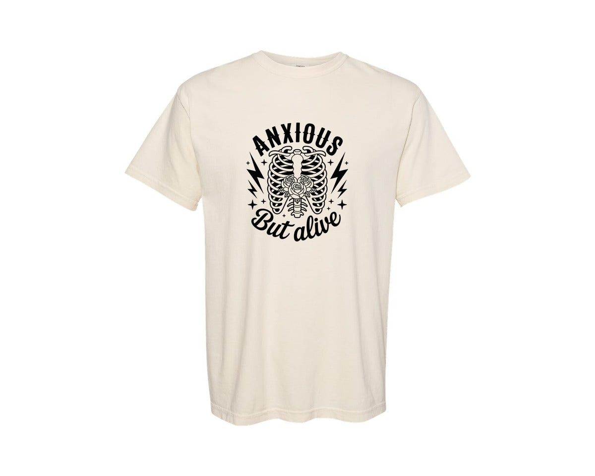 brand:Comfort Colors|color:Ivory|Snarky Skeleton Sarcastic Skull 5 Graphic T-Shirt