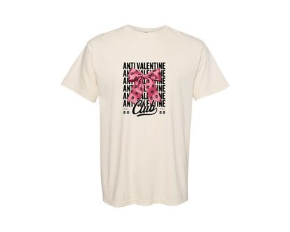brand:Comfort Colors|color:Ivory|Anti Valentines Day Coquette Bow 15 Graphic T-Shirt