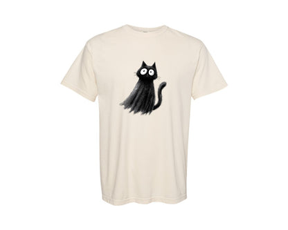 brand:Comfort Colors|color:Ivory|Halloween Ghost And Cat 11 Graphic T-Shirt