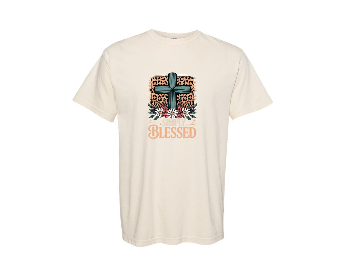 brand:Comfort Colors|color:Ivory|Simply Blessed Christian Faith 2 Graphic T-Shirt