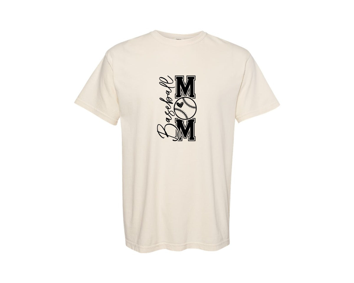 brand:Comfort Colors|color:Ivory|Baseball Mom Baseball Mom 2 Graphic T-Shirt