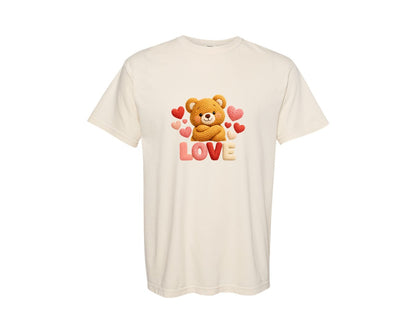 brand:Comfort Colors|color:Ivory|Yarn Crochet Cartoon Love Graphic T-Shirt