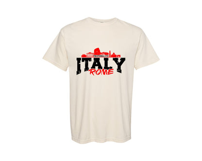 brand:Comfort Colors|color:Ivory|Distressed Rome Italy Shirt Graphic T-Shirt