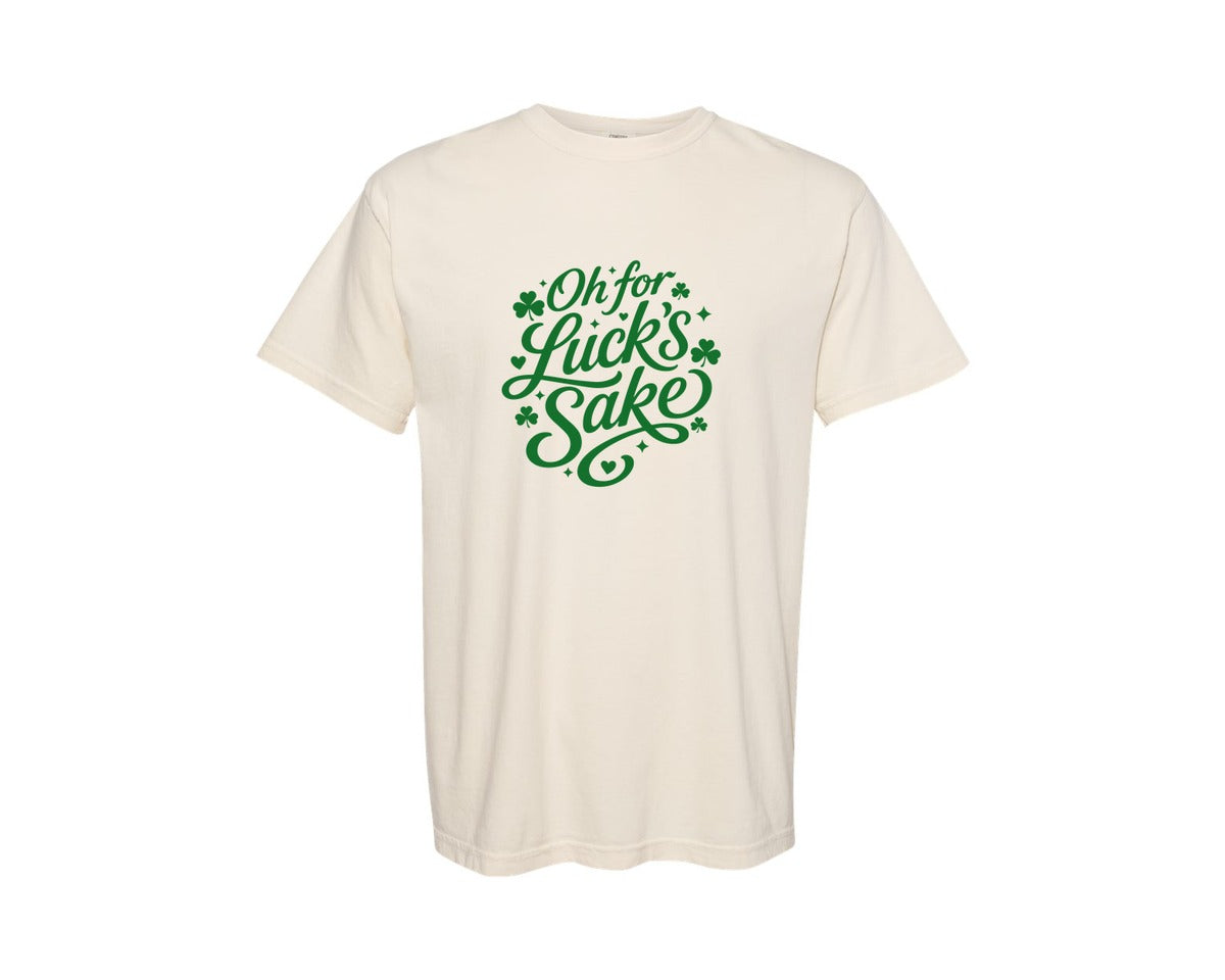 brand:Comfort Colors|color:Ivory|Oh For Lucks Sake St Patricks 4 Graphic T-Shirt