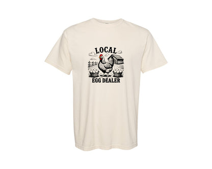 brand:Comfort Colors|color:Ivory|Local Egg Dealer Farmhouse Graphic T-Shirt