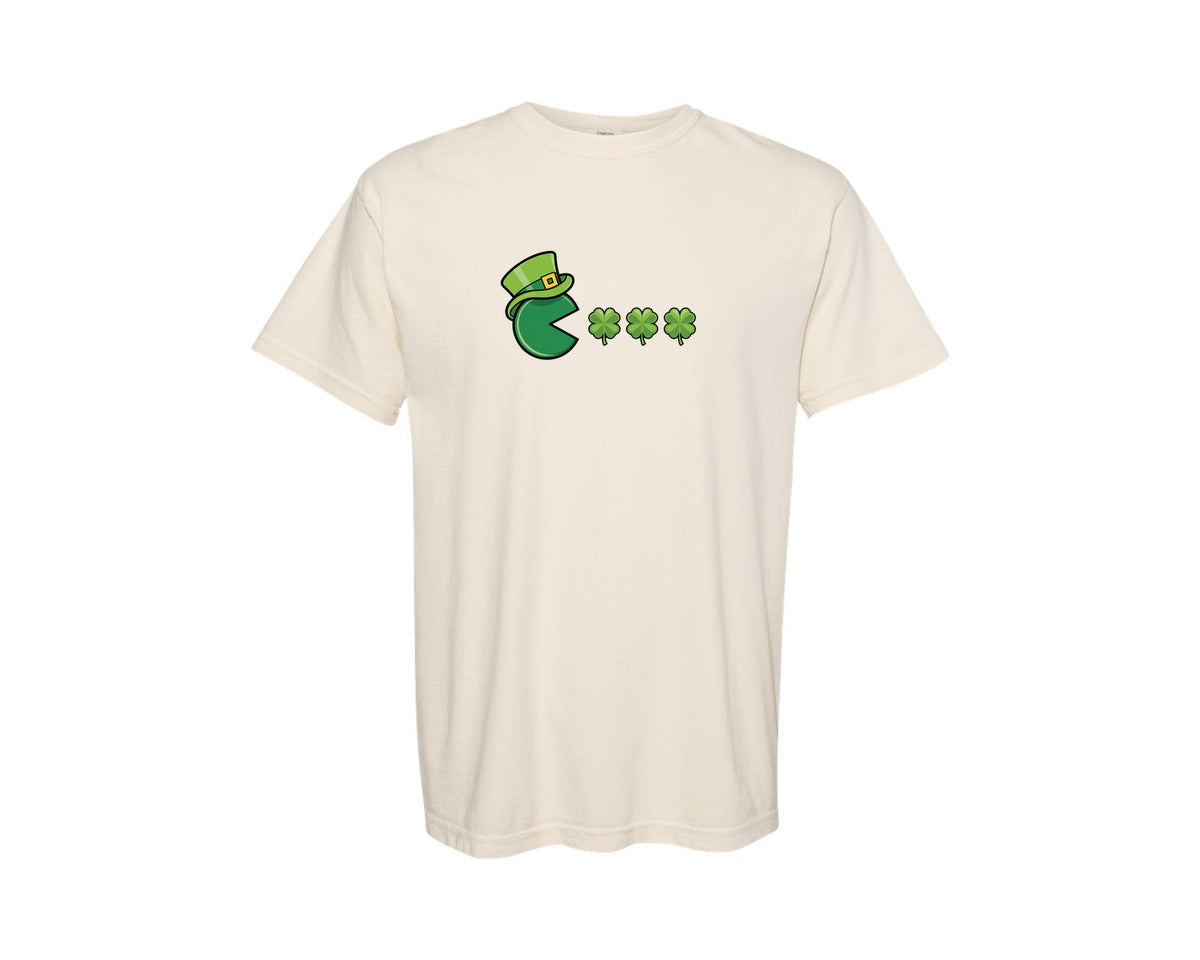 brand:Comfort Colors|color:Ivory|Shamrock Funny Leprechaun Graphic T-Shirt