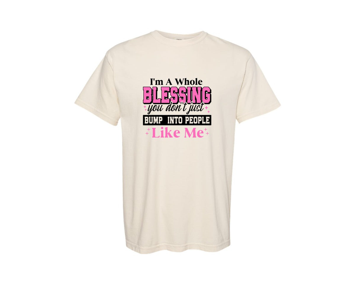 brand:Comfort Colors|color:Ivory|Im A Whole Blessing Girl Boss Graphic T-Shirt