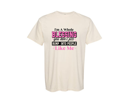 brand:Comfort Colors|color:Ivory|Im A Whole Blessing Girl Boss Graphic T-Shirt