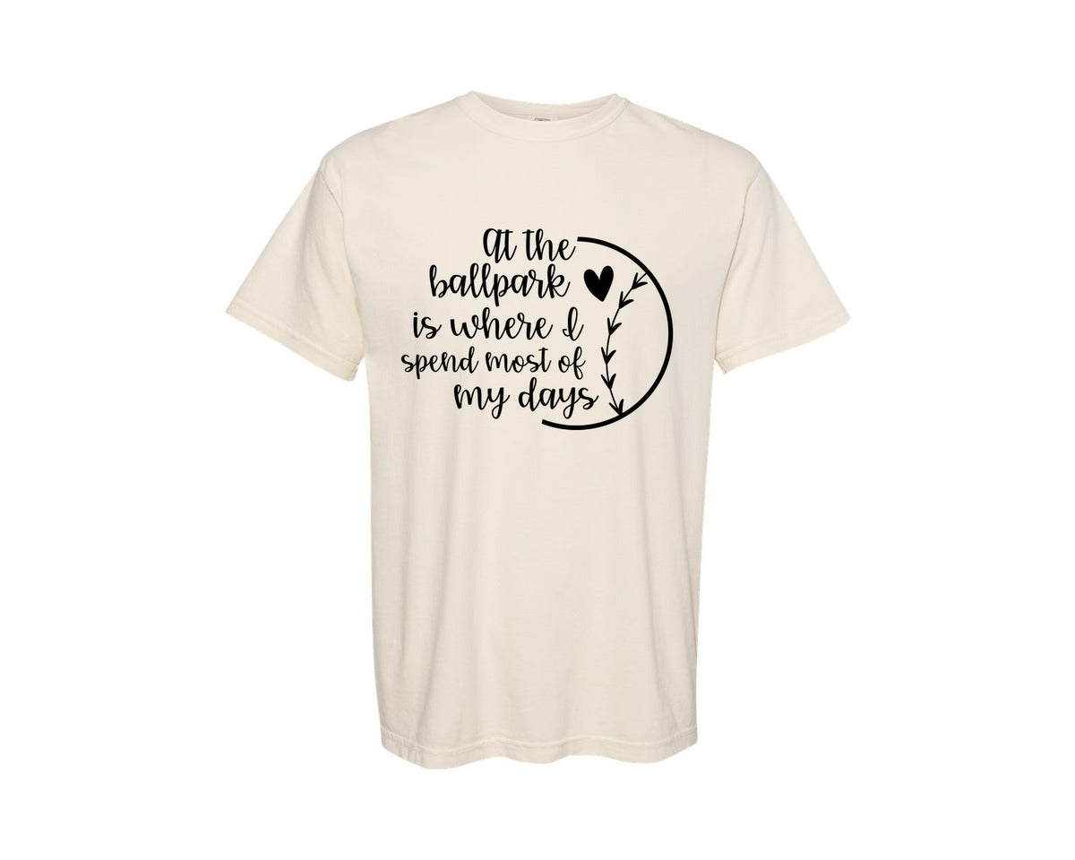 brand:Comfort Colors|color:Ivory|Baseball Mom Softball Mom 2 Graphic T-Shirt