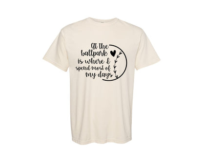 brand:Comfort Colors|color:Ivory|Baseball Mom Softball Mom 2 Graphic T-Shirt