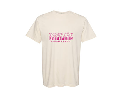 brand:Comfort Colors|color:Ivory|Nurse Icons Doodle Registered Nurse Graphic T-Shirt