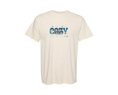 brand:Comfort Colors|color:Ivory|Blue Winter Cozy Season Graphic T-Shirt