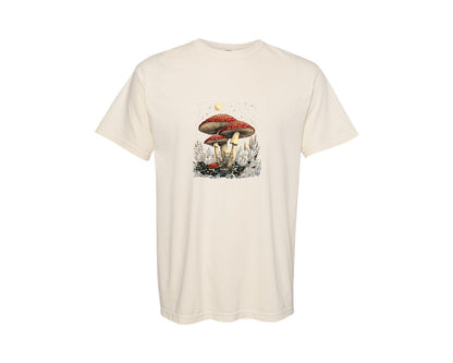 brand:Comfort Colors|color:Ivory|Boho Retro Hippie Mushrooms Natural 3 Graphic T-Shirt
