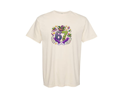 brand:Comfort Colors|color:Ivory|Six Seven 67 Mardi Gras Meme 3 Graphic T-Shirt