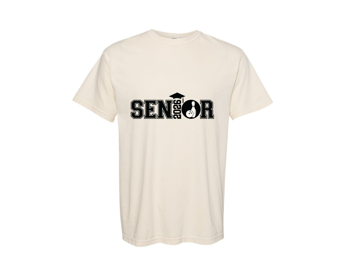 brand:Comfort Colors|color:Ivory|Senior Bowling 2026 Graduation Graphic T-Shirt