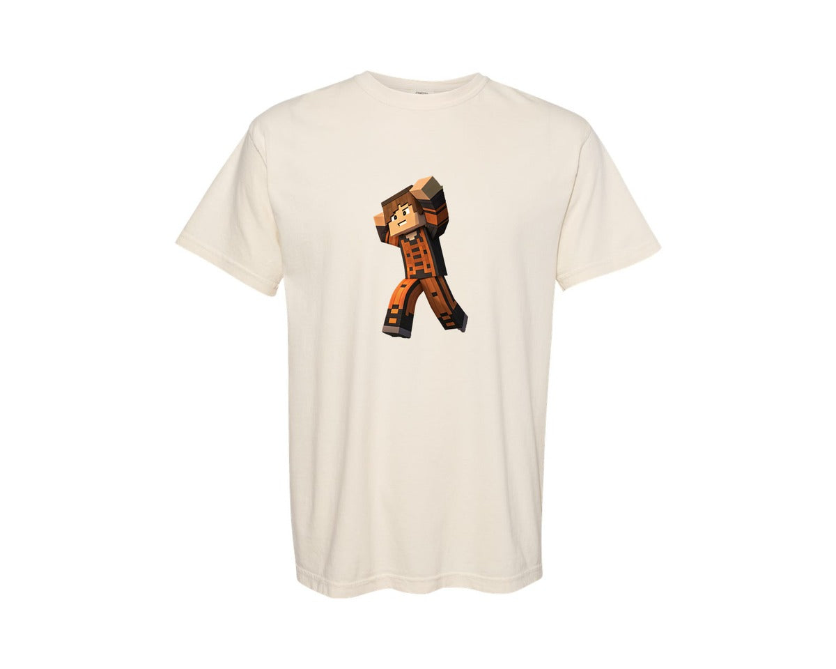 brand:Comfort Colors|color:Ivory|Minecraft Boy Dabbing Halloween 14 Graphic T-Shirt
