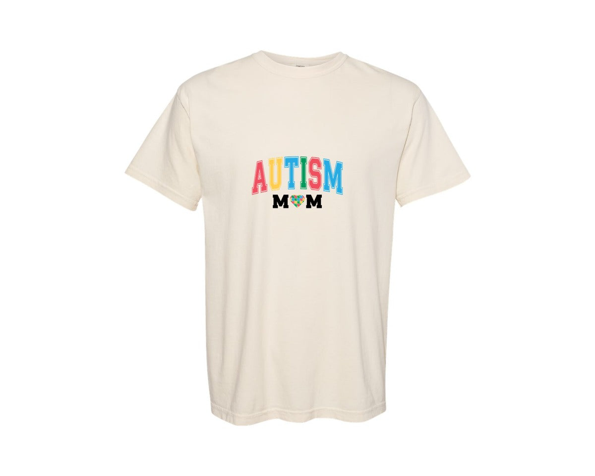 brand:Comfort Colors|color:Ivory|Autism Mom Autism Day Graphic T-Shirt