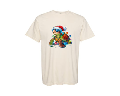 brand:Comfort Colors|color:Ivory|Christmas Turtle 9 Graphic T-Shirt