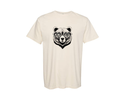 brand:Comfort Colors|color:Ivory|Mama Bear Face Sunglasses Mothers Day 3 Graphic T-Shirt