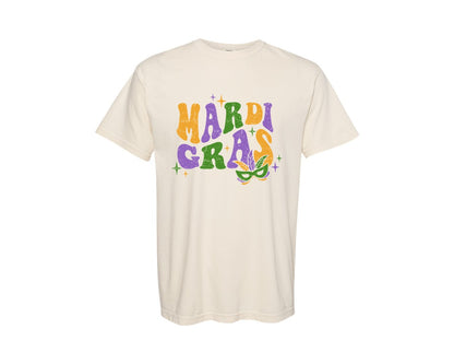 brand:Comfort Colors|color:Ivory|Retro Mardi Gras 2 Graphic T-Shirt