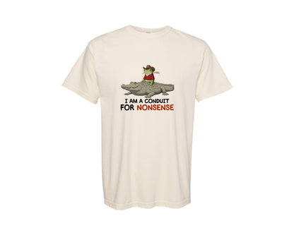 brand:Comfort Colors|color:Ivory|I Am A Conduit For Nonsense Frog And All Graphic T-Shirt