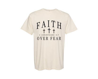 brand:Comfort Colors|color:Ivory|Faith Over Fear Verse Graphic T-Shirt