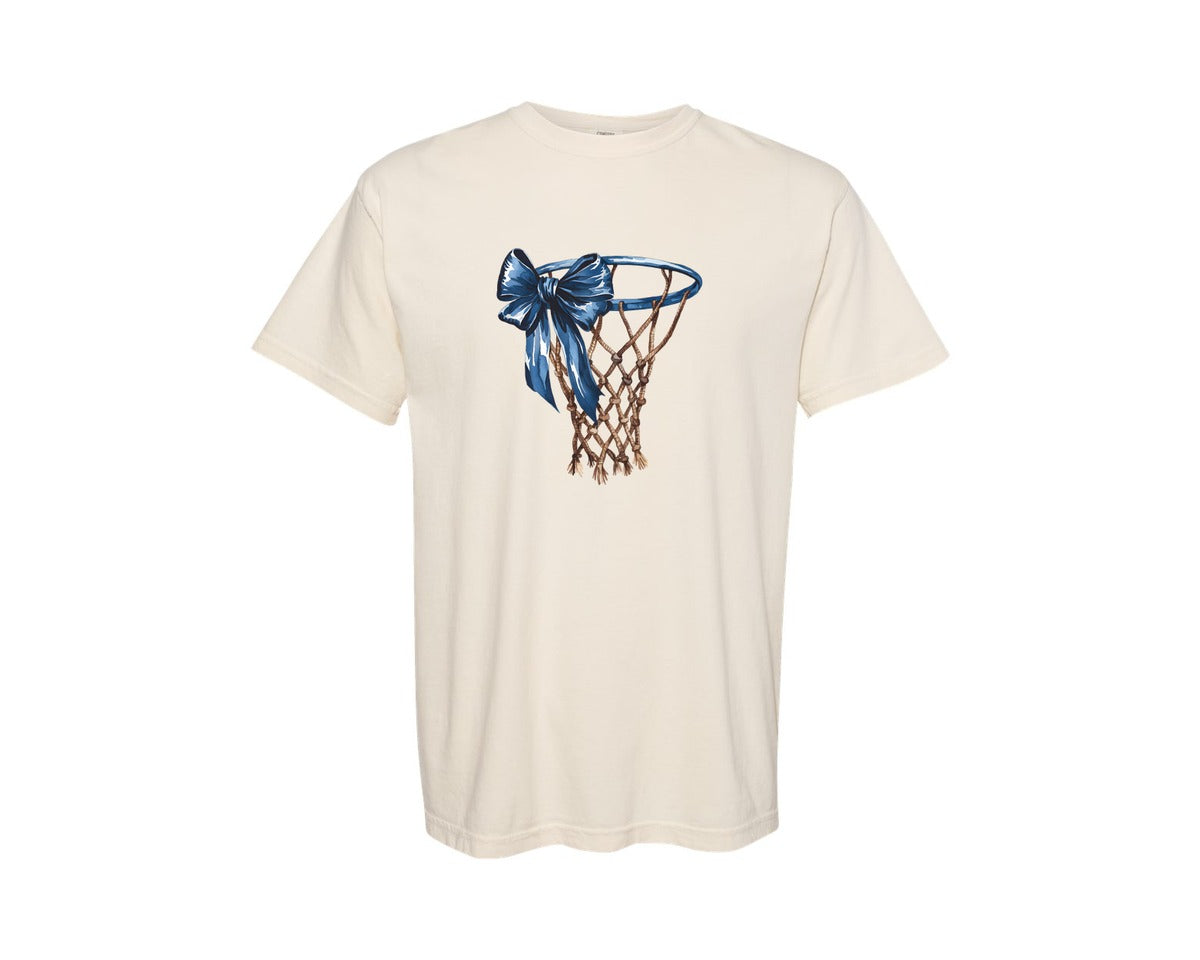 brand:Comfort Colors|color:Ivory|Blue Ribbon Basketball Hoop Mama 2 Graphic T-Shirt