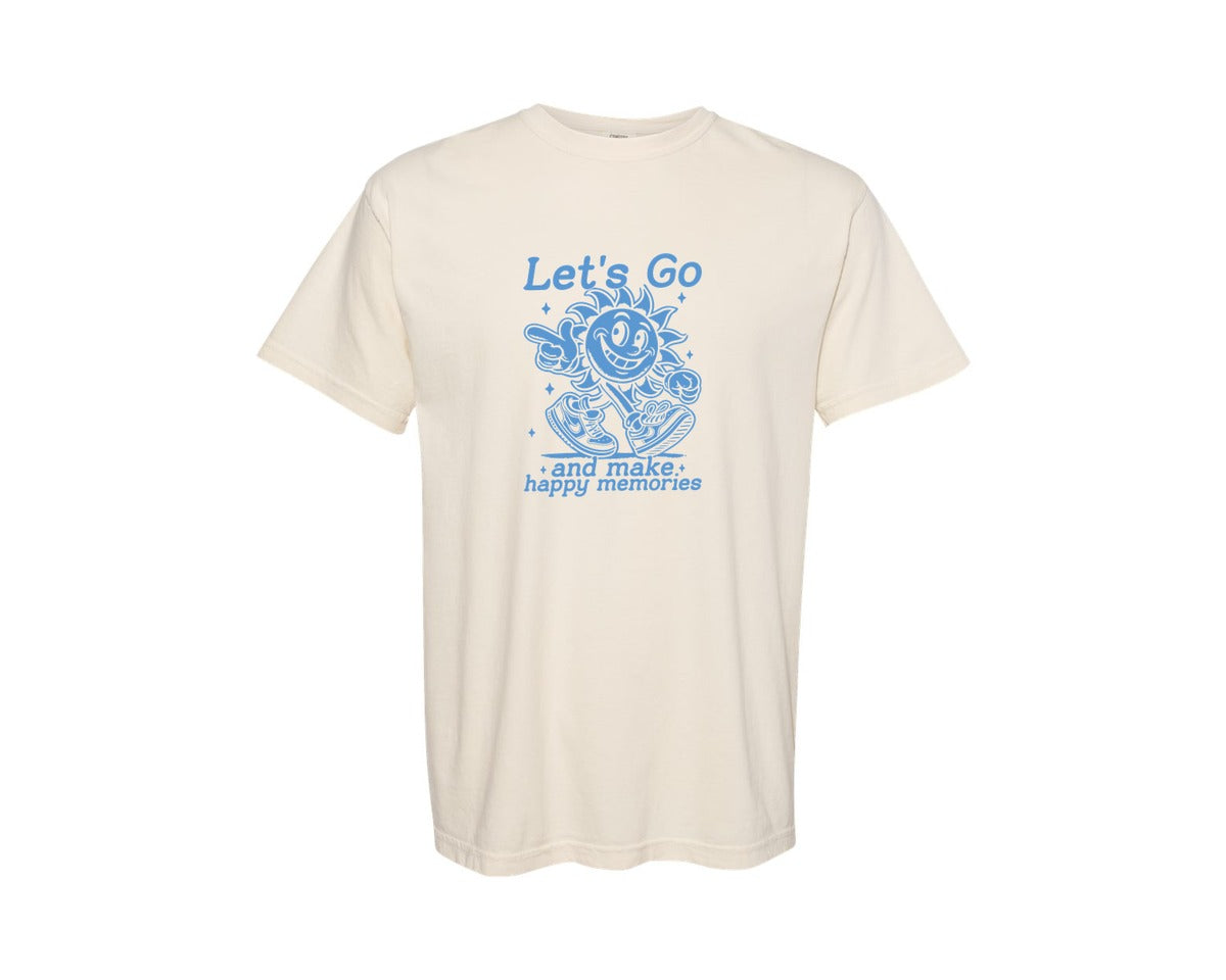 brand:Comfort Colors|color:Ivory|Lets Go And Make Happy Memories Graphic T-Shirt