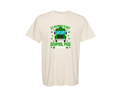 brand:Comfort Colors|color:Ivory|St Patricks Day School Bus Squad School 2 Graphic T-Shirt