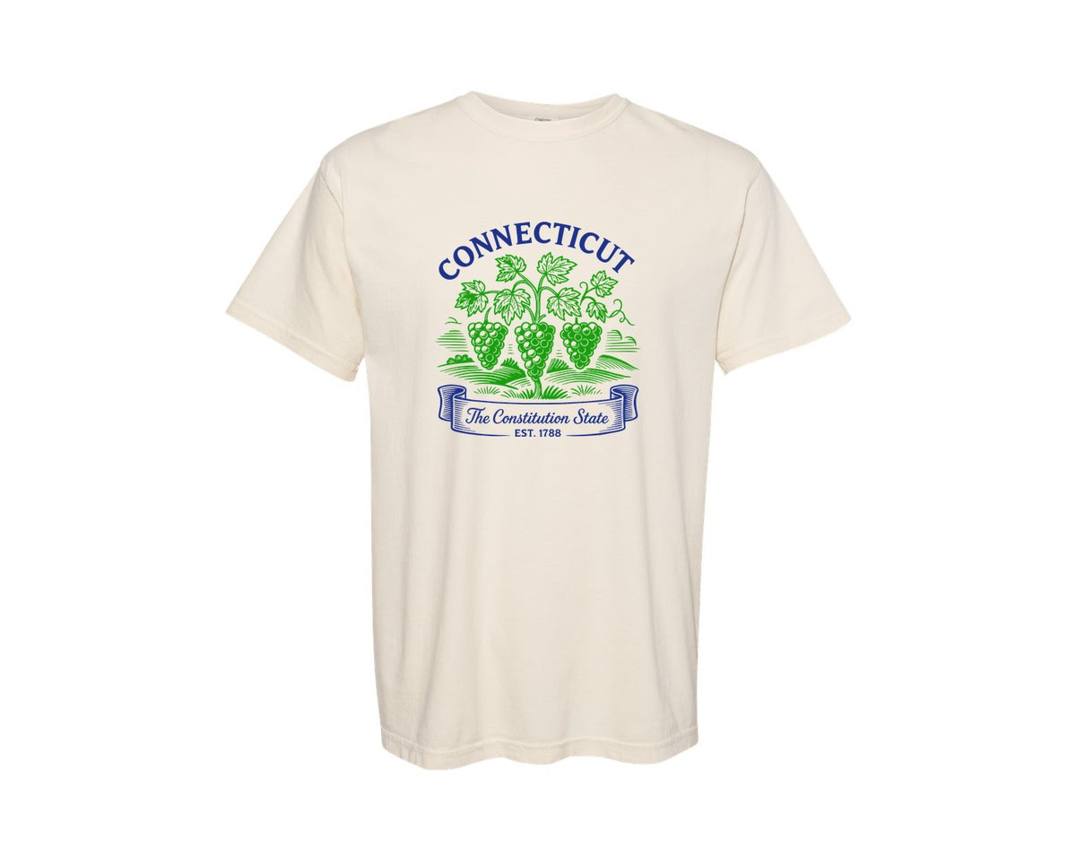 brand:Comfort Colors|color:Ivory|Connecticut The Constitution State Graphic T-Shirt