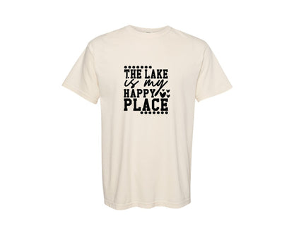 brand:Comfort Colors|color:Ivory|The Lake Is My Happy Place 40 Graphic T-Shirt