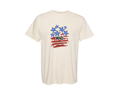 brand:Comfort Colors|color:Ivory|Retro America Coquette Usa 2 Graphic T-Shirt