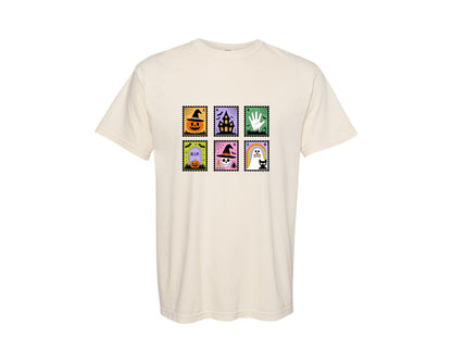 brand:Comfort Colors|color:Ivory|Neon Halloween Retro Spooky Season Graphic T-Shirt