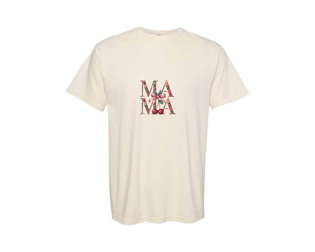 brand:Comfort Colors|color:Ivory|Floral Mama Coquette Floral Mama Pn Graphic T-Shirt