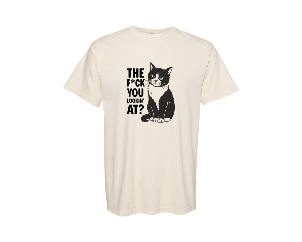 brand:Comfort Colors|color:Ivory|The Fck You Lookin At Rude Sarcasm Graphic T-Shirt