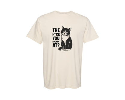 brand:Comfort Colors|color:Ivory|The Fck You Lookin At Rude Sarcasm Graphic T-Shirt