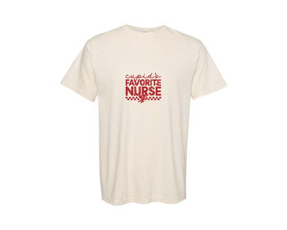 brand:Comfort Colors|color:Ivory|Favorite Cupids Nurse Valentine Graphic T-Shirt