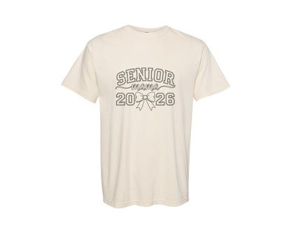 brand:Comfort Colors|color:Ivory|Elegant Senior Mama Bow Graphic Graphic T-Shirt
