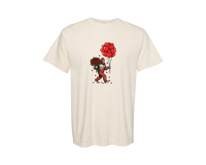 brand:Comfort Colors|color:Ivory|Valentine Bigfoot Roses Graphic T-Shirt