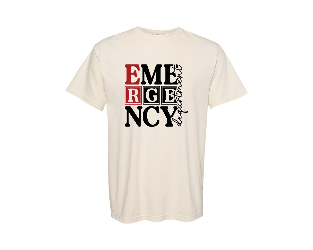brand:Comfort Colors|color:Ivory|Emergency Department Er Nurse Graphic T-Shirt