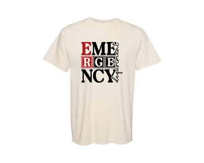 brand:Comfort Colors|color:Ivory|Emergency Department Er Nurse Graphic T-Shirt