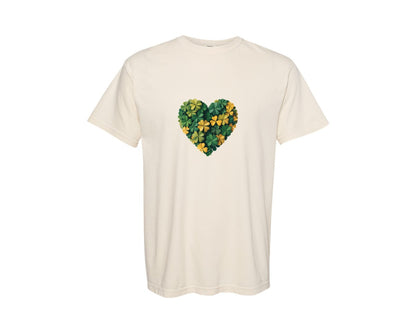brand:Comfort Colors|color:Ivory|St Patricks Day Heart Brushstroke 7 Graphic T-Shirt