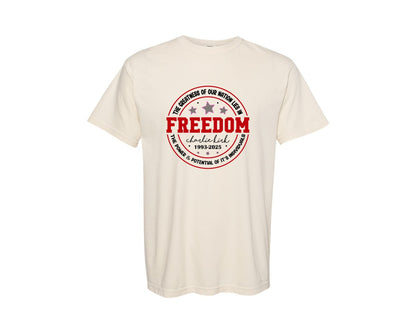 brand:Comfort Colors|color:Ivory|Freedom Charlie Kirk Political Graphic T-Shirt