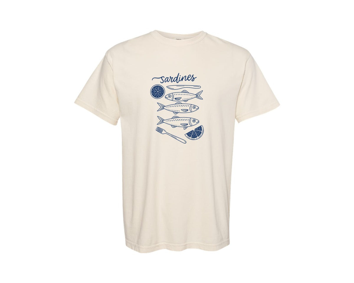brand:Comfort Colors|color:Ivory|Sardines Graphic T-Shirt