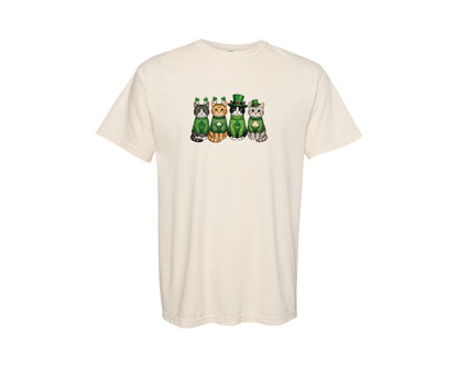 brand:Comfort Colors|color:Ivory|St Patricks Day Cats 2 Graphic T-Shirt