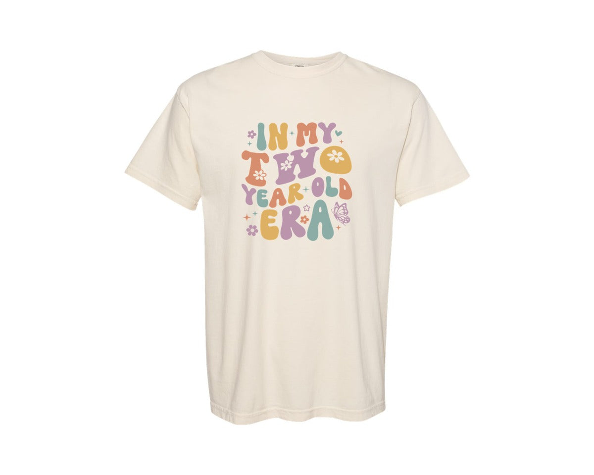 brand:Comfort Colors|color:Ivory|In My Two Year Old Era 2 Birthday Girl Graphic T-Shirt