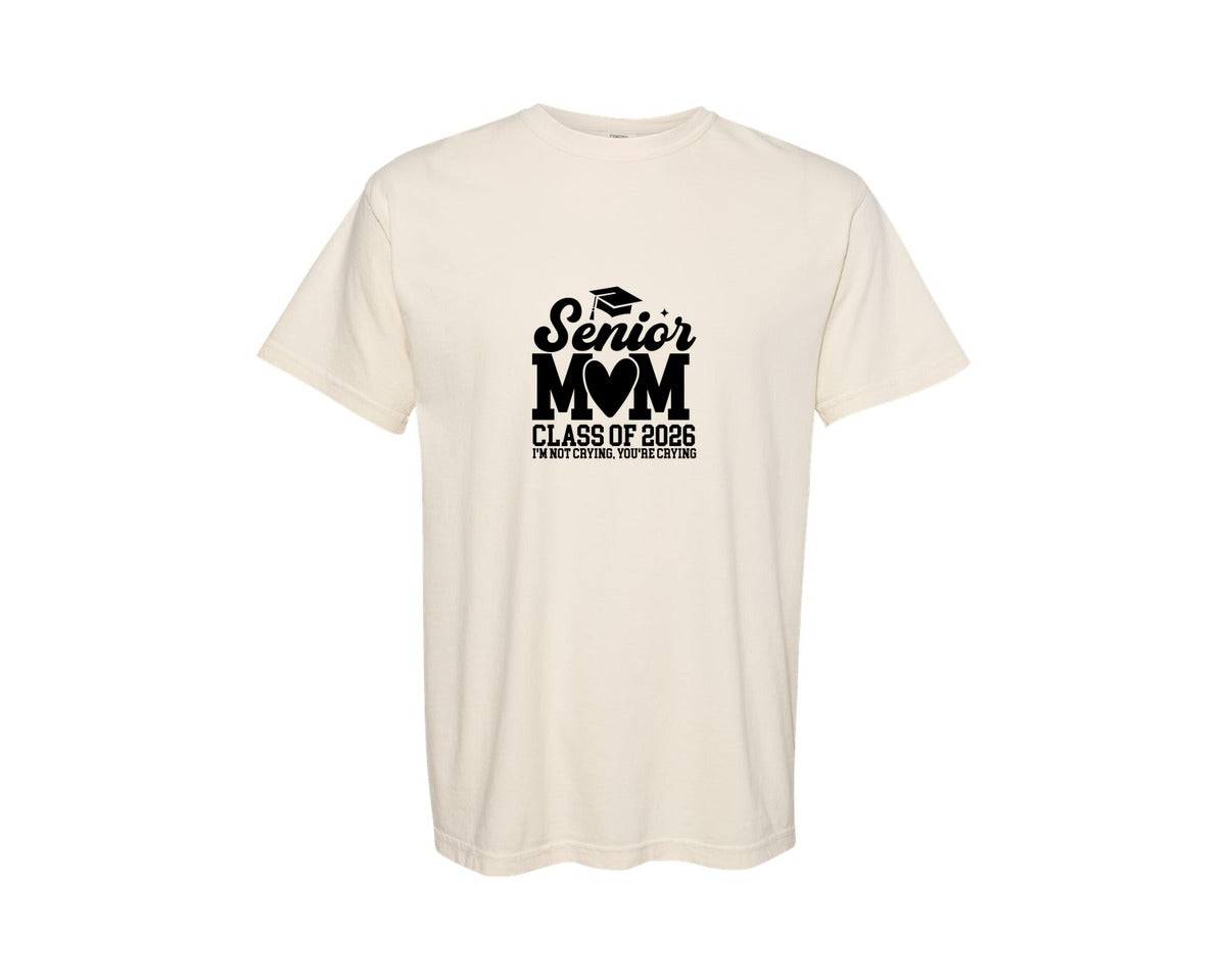 brand:Comfort Colors|color:Ivory|Senior Mom 2026 Graduation Proud Mama 2 Graphic T-Shirt