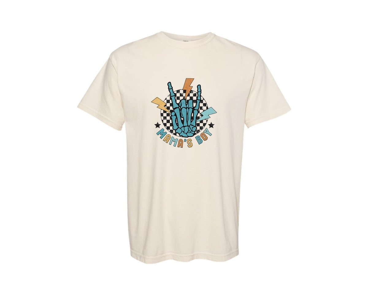 brand:Comfort Colors|color:Ivory|Mamas Boy Boy Mom Graphic T-Shirt